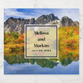 Schilderachtig Landschap Bos en Bergen Bruiloft Sparkling Wijnetiket (Enkel label)