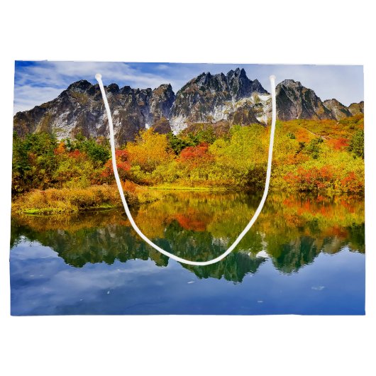 Schilderachtig landschap bos en bergen groot cadeauzakje (Achterkant)