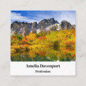 Schilderachtig landschap bos en bergen vierkante visitekaartje (Voorkant)