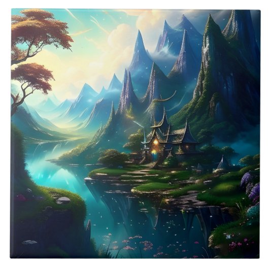 Schilderachtig Landschap Een Tegeltje (Voorkant)