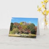 Schilderachtig landschap met Autumn Color Kaart (Gele Bloem)