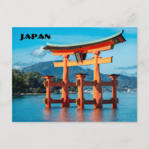 Schilderachtig landschap met Japanse Torii Gate Briefkaart