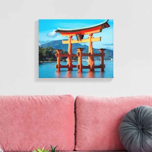 Schilderachtig landschap met Japanse Torii Gate Canvas Afdruk (Insitu (Woonkamer))