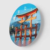 Schilderachtig landschap met Japanse Torii Gate Grote Klok (Hoek)