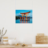 Schilderachtig landschap met Japanse Torii Gate Poster (Keuken)