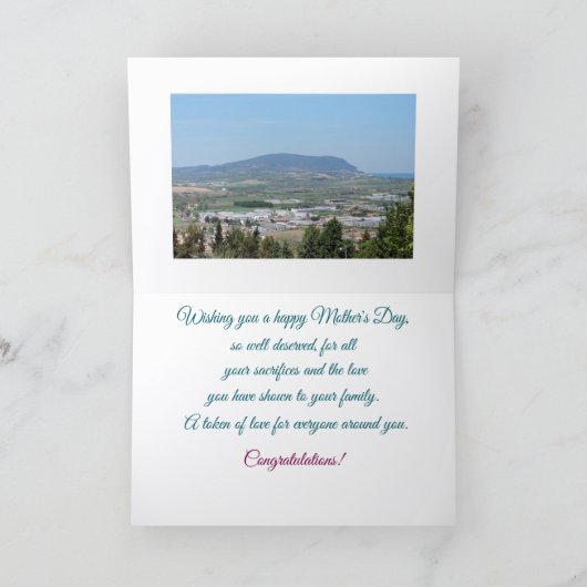 Schilderachtig landschap, Moederdag Kaart (Binnen)