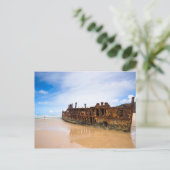 Schilderachtig landschap Schip Maheno wreck strand Briefkaart (Staand voorkant)