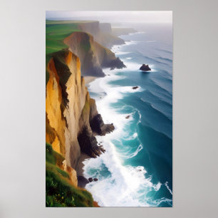 Schilderachtig landschap Seacoast Natuur Tranquil Poster