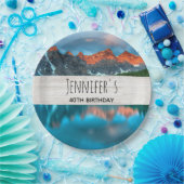 Schilderachtig landschap van bergland papieren bordje (Feest)