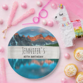 Schilderachtig landschap van bergland papieren bordje (Feest)