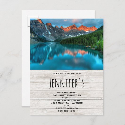 Schilderachtig landschap van bergland uitnodiging briefkaart (Voorkant / Achterkant)