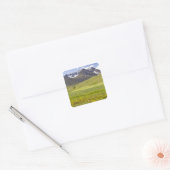 Schilderachtig landschap van de vallei van Svarfad Vierkante Sticker (Envelop)