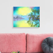 Schilderachtig landschap van het bergmeer canvas afdruk (Insitu (Woonkamer))