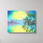 Schilderachtig landschap van het bergmeer canvas afdruk (Voorkant)