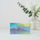 Schilderachtig landschap van het bergmeer visitekaartje (Staand voorkant)