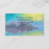 Schilderachtig landschap van het bergmeer visitekaartje (Achterkant)