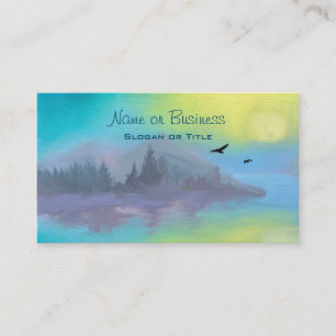 Schilderachtig landschap van het bergmeer visitekaartje