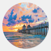 Schilderachtig landschap van Napels, Florida Ronde Sticker (Voorkant)