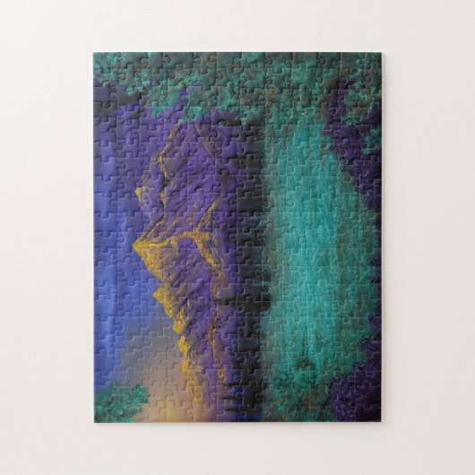 schilderachtig landschap van Paarse bergen — Puzzl Legpuzzel (Verticaal)