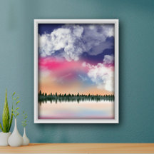 Schilderachtig landschap van Tranquil Pink Sky Bal