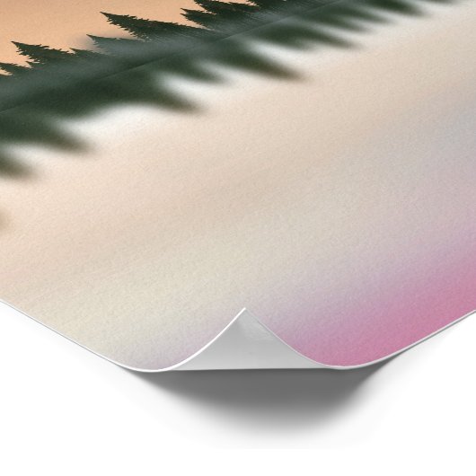 Schilderachtig landschap van Tranquil Pink Sky Bal Poster (Hoek)