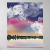 Schilderachtig landschap van Tranquil Pink Sky Bal Poster (Voorkant)