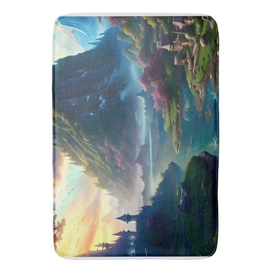 Schilderachtig Landschap Vier Badmat (Voorkant Verticaal)