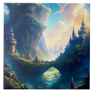 Schilderachtig Landschap Vijf Tegeltje