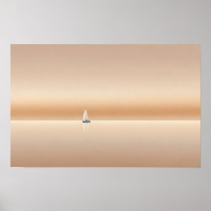 Schilderachtig landschap Zeilen Zonsondergang Acht Poster