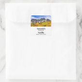 Schilderachtig Landschapsbos en Bergkaars Vierkante Sticker (Tas)