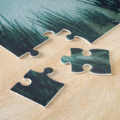 schilderachtig landschapszonsondergang boven bosgr legpuzzel (Zijkant)