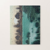 schilderachtig landschapszonsondergang boven bosgr legpuzzel (Verticaal)