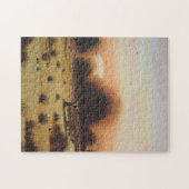 schilderachtig landschapszonsondergang boven bosgr legpuzzel (Horizontaal)