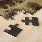 schilderachtig landschapszonsondergang over bosgeb legpuzzel (Zijkant)