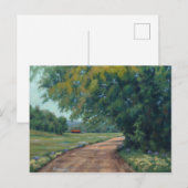 Schilderachtig landweg met rode boog en bomen briefkaart (Voorkant / Achterkant)