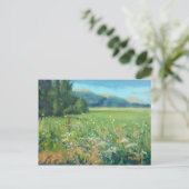 Schilderachtig lentesbloemen schilderen aankondigingskaart (Staand voorkant)