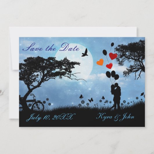 Schilderachtig liefde onder de maan Save the Date (Voorkant)