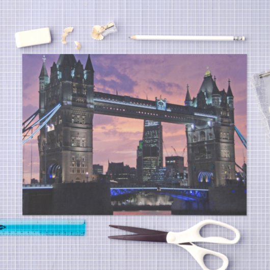 Schilderachtig London Tower Bridge-weefselpapier Tissuepapier (Craft)