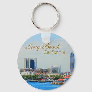 Schilderachtig Long Beach Skyline Sleutelhanger