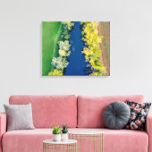 Schilderachtig luchtlandschap met meer en bomen in canvas afdruk (Insitu (Woonkamer))