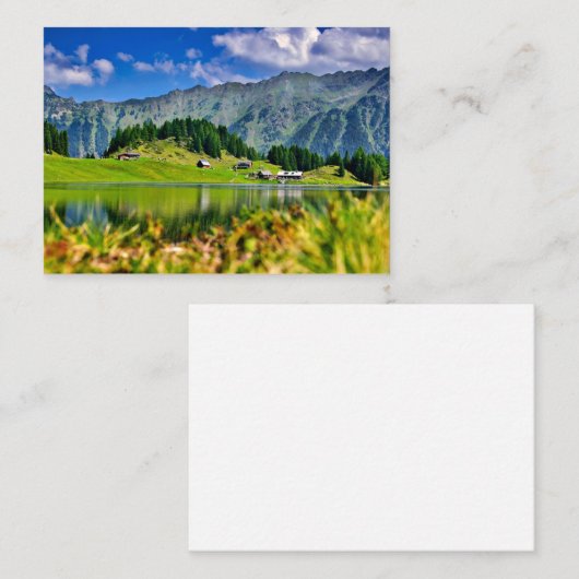 Schilderachtig meer van Bergsee, Duitsland Notitiekaartje (Voorkant / Achterkant)