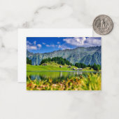 Schilderachtig meer van Bergsee, Duitsland Notitiekaartje (Voorkant / Achterkant in situ)