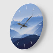 Schilderachtig Misty Smokey Blue Mountain Range Grote Klok (Hoek)