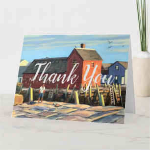 Schilderachtig motief #1 Rockport Vist Shack dank  Bedankkaart