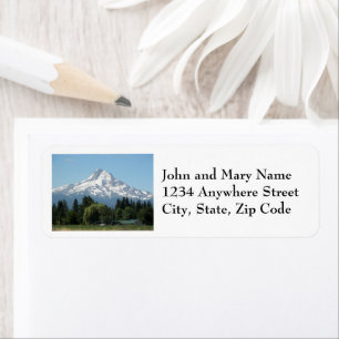 Schilderachtig Mount Hood Landscape Retouradres Etiket