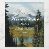 Schilderachtig Mount Rainier Landscape gepersonali Wijn Etiket (Enkel label)