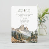 Schilderachtig Mountain en Lake Wedding Kaart (Staand voorkant)