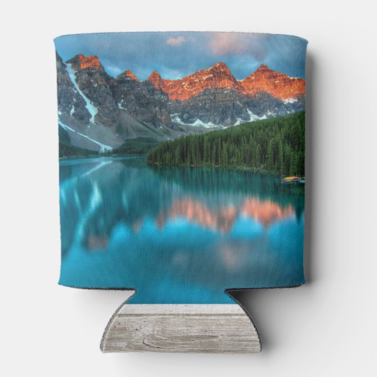 Schilderachtig Mountain & Lake Fotobruiloft Blikjeskoeler (Achterkant)