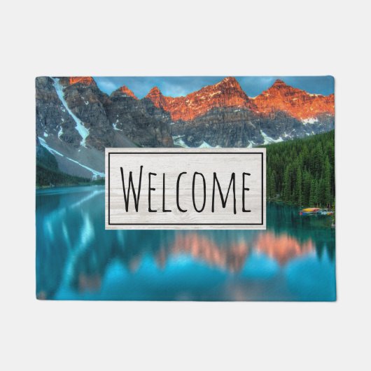 Schilderachtig Mountain & Lake Landscape Foto Welk Deurmat (Voorkant)