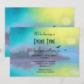 Schilderachtig Mountain Lake Landscape Party Kaart (Voorkant / Achterkant)